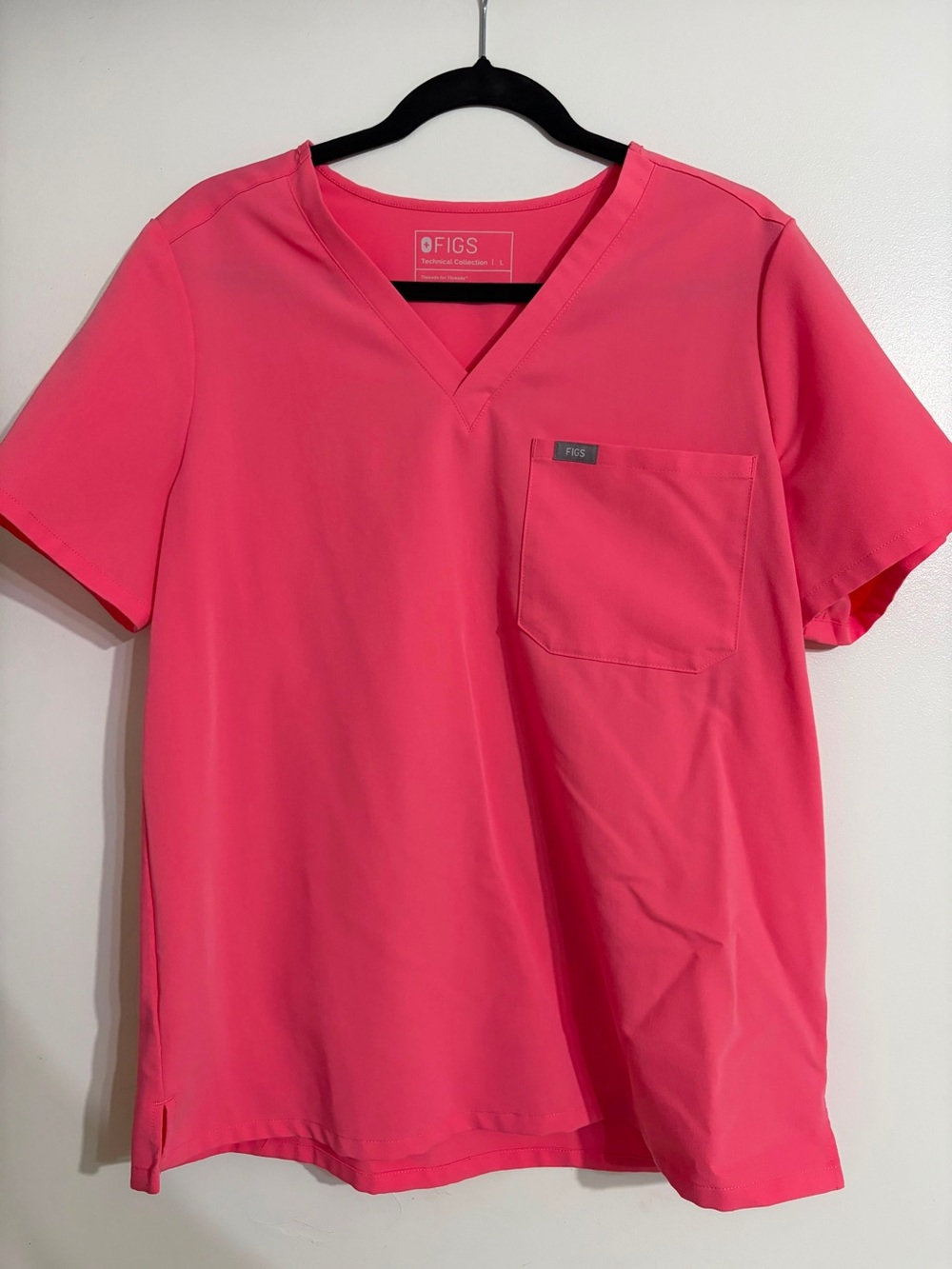 Figs Women’s V-Neck Scrub Top in Coral Pink